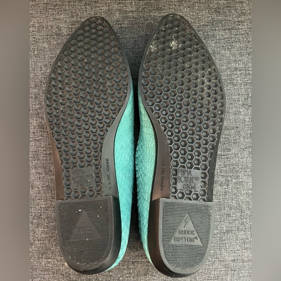 Vintage Prima Royale Teal Reptile Skin Flats Size 8.5 - Picture 7 of 11